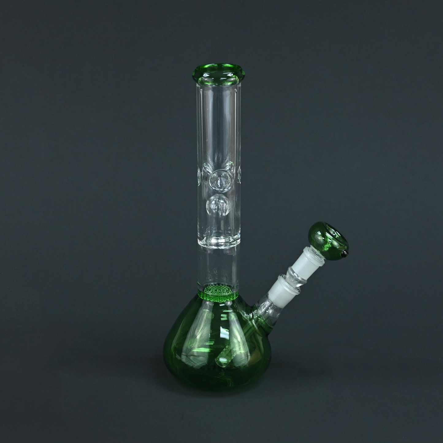 Glass Dome Percolator Water Pipe Green