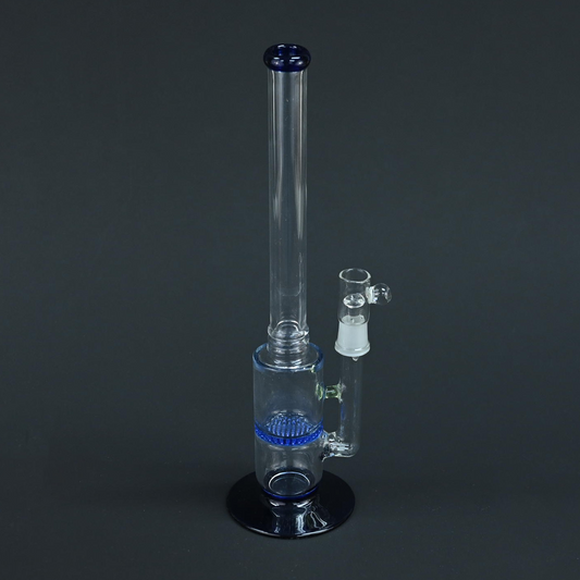 Honeycomb Glass oil Rig Water Pipe Blue