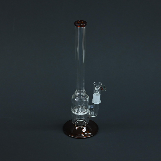 Honeycomb Glass oil Rig Water Pipe Amber