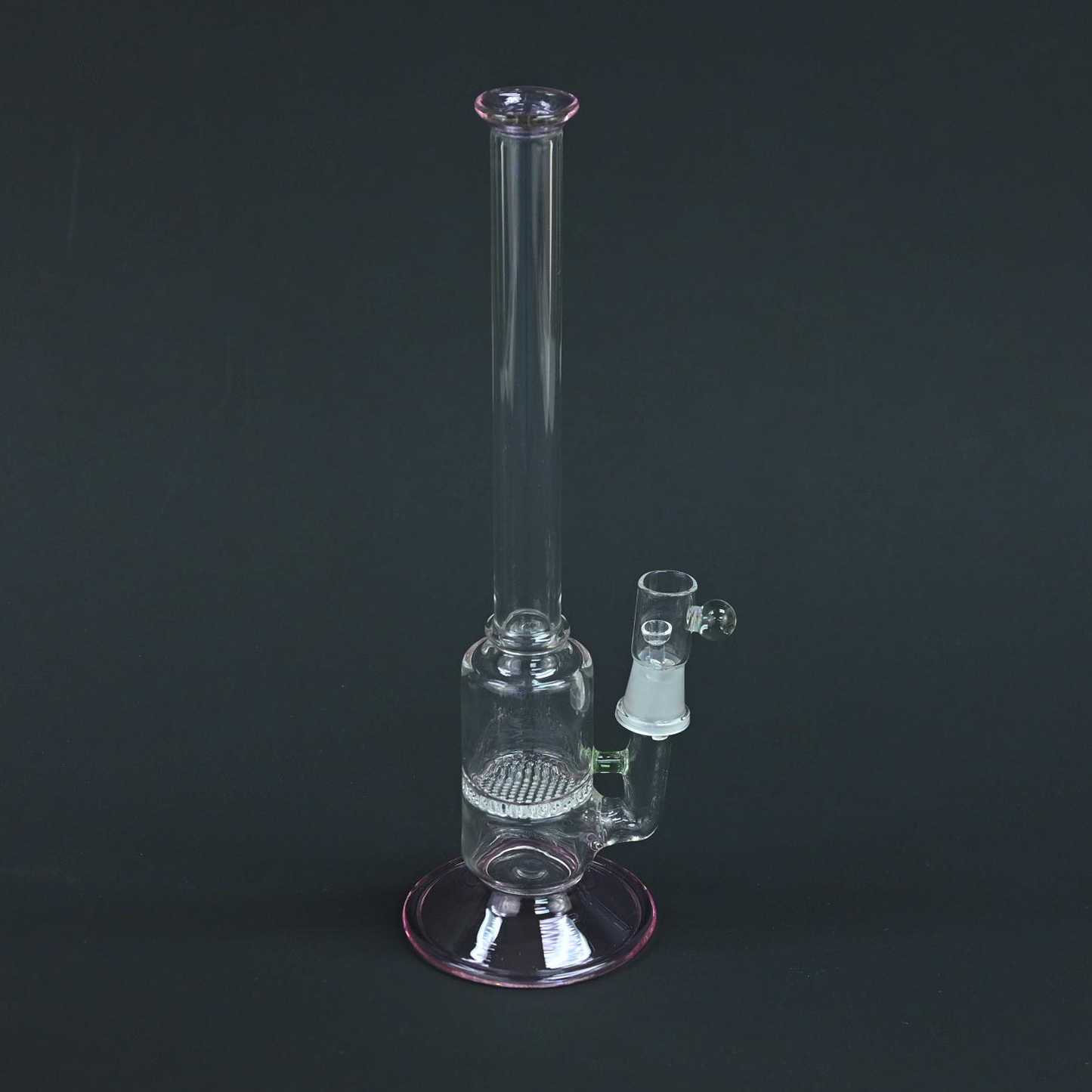 Honeycomb Glass oil Rig Water Pipe Pink