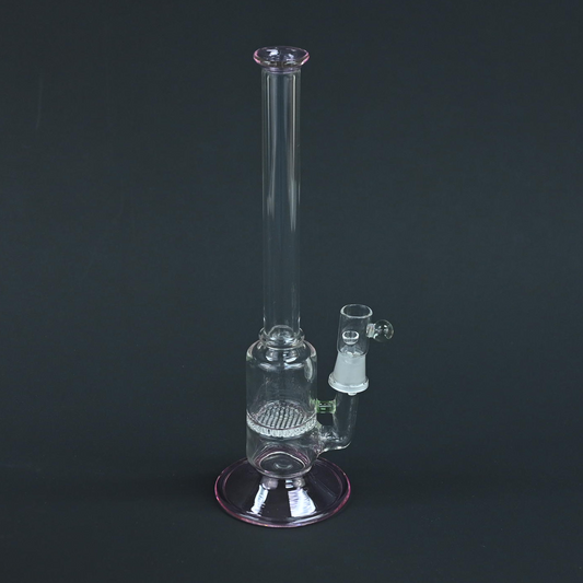 Honeycomb Glass oil Rig Water Pipe Pink