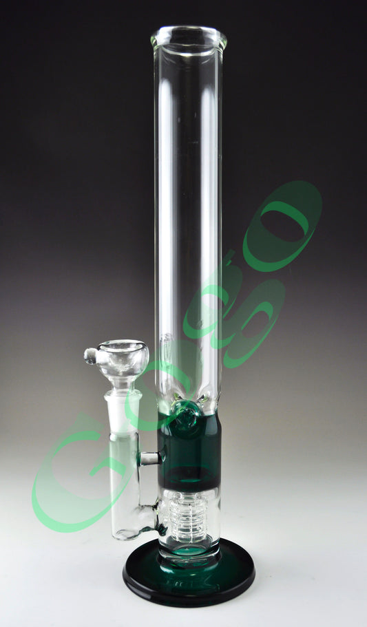 Clear & Green Barrel Double Perk Water Pipes