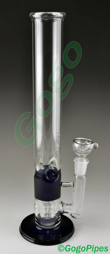 Clear & Blue Barrel Double Perk Water Pipes