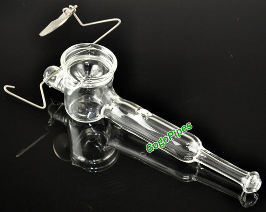 Glass Dish Pipe with Metal Arm Cover