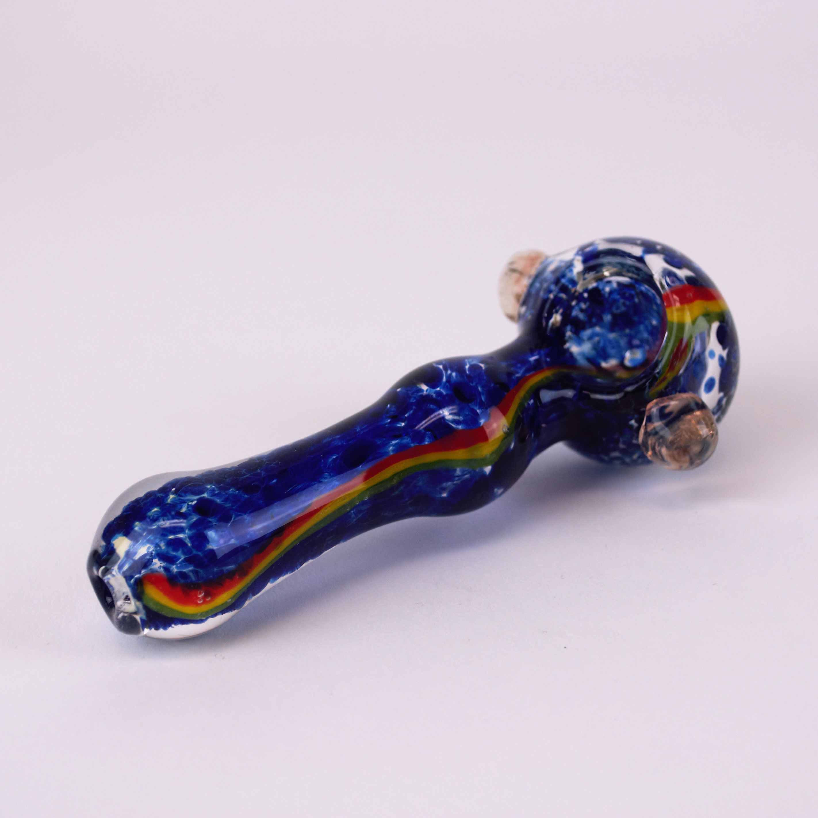 Rasta Striped Deep Blue Hand Pipe – GogoPipes